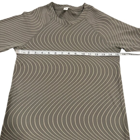 Athleta Momentum Printed Top Long Sleeve Tan Cream Size S‎ - Picture 6 of 7